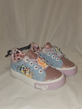 Bluey Girls Size 7 Bluey & Bingo Slip-On, Elastic No Tie Laces Sneakers
